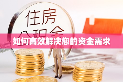红星如何高效解决您的资金需求